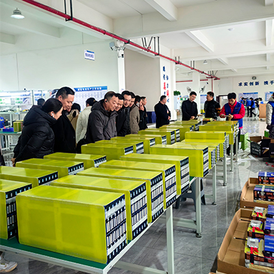 Leaders tour the factory